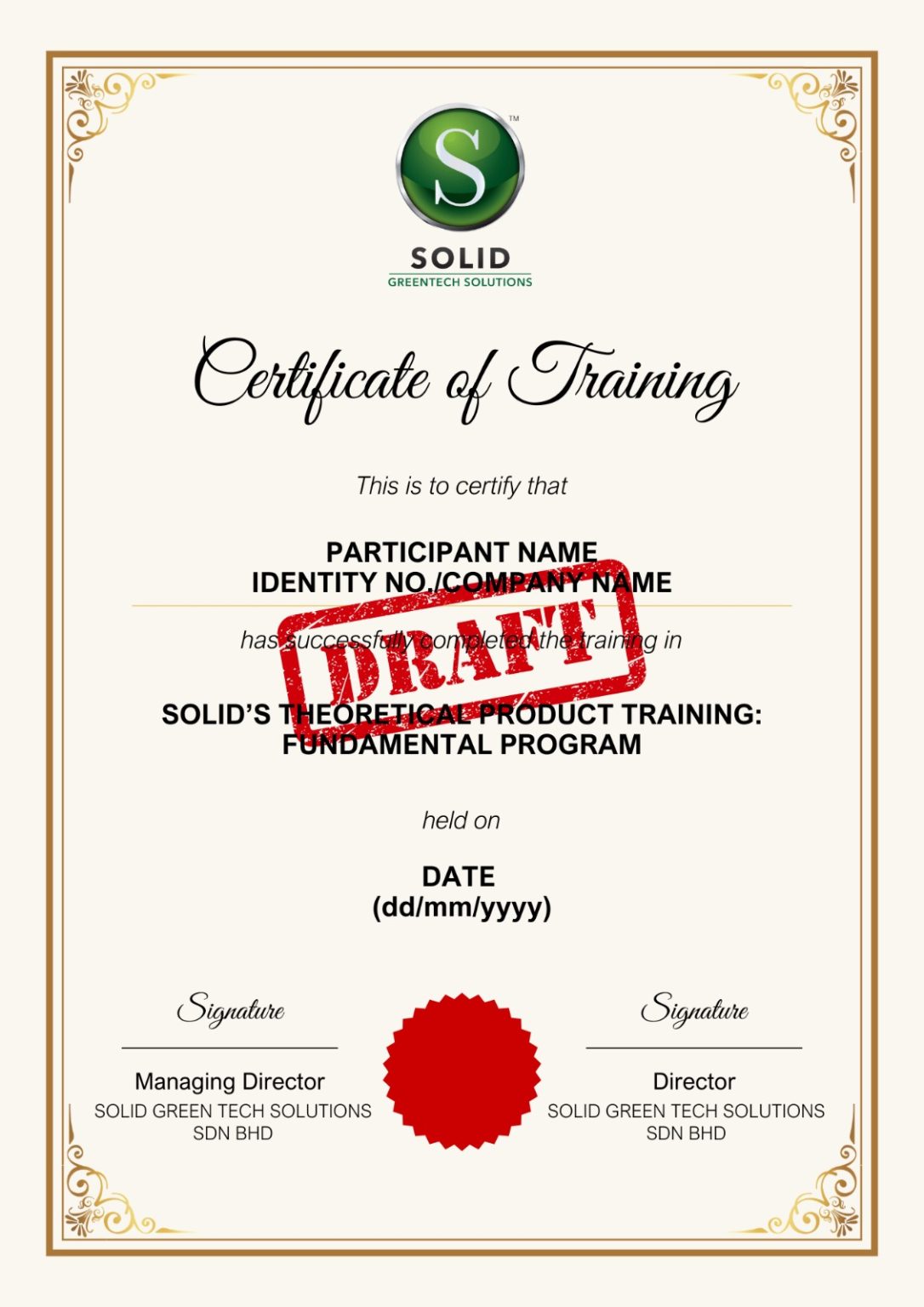APPLICATOR PROGRAM - Solid Solutions (M) Sdn Bhd